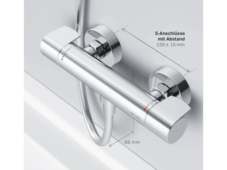 AM.PM Thermostat Duscharmatur X-Joy Brausearmatur aus Messing, Mischbatterie, Duschthermostat FXA40000 Chrom