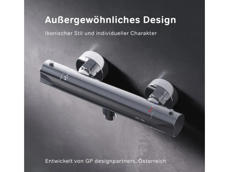 AM.PM Thermostat Duscharmatur Hit Brausearmatur aus Messing, Mischbatterie, Duschthermostat FTA40000 Chrom