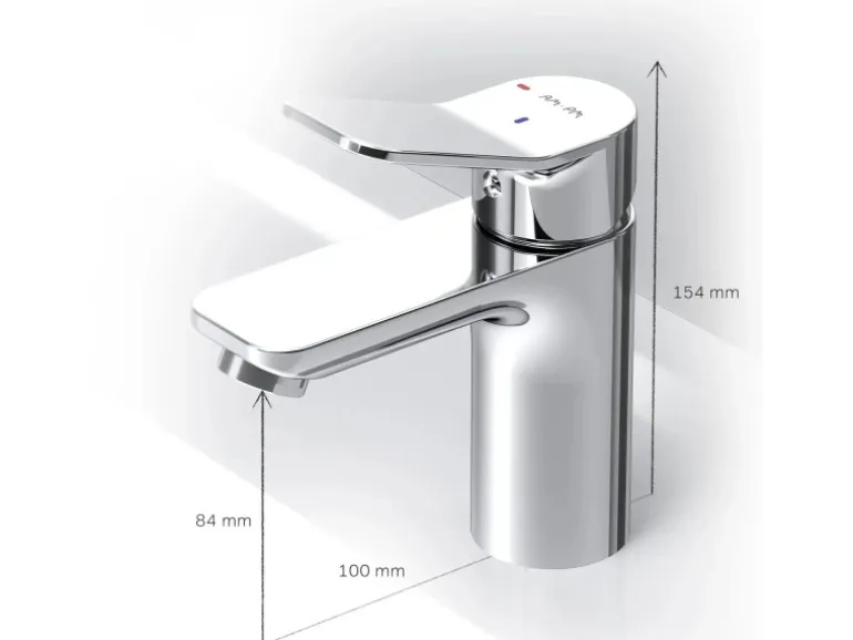 AM.PM Waschtischarmatur EcoStart-Funktion mit Klick-Ablauf, Waschbecken Armatur, Mischbatterie FXA82800 X-Joy Chrom