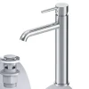 AM.PM Waschtischarmatur Hoch mit Klick-Ablaufgarnitur Spike Wasserhahn Bad, Mischbatterie FPA92200 Chrom