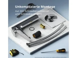 AM.PM Waschtischarmatur mit hohem Auslauf Like Wasserhahn Bad aus Messing, Mischbatterie FLA92000 Chrom
