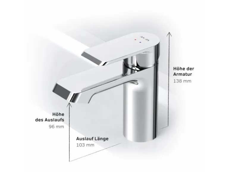 AM.PM Waschtischarmatur mit Klick-Ablaufgarnitur Flash Wasserhahn Bad, Waschbecken Armatur, Mischbatterie FNA82100 Chrom