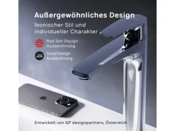AM.PM Waschtischarmatur mit hohem Auslauf Gem Wasserhahn Bad aus Messing, Mischbatterie FGA92000 Chrom
