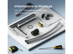 AM.PM Waschtischarmatur mit hohem Auslauf Gem Wasserhahn Bad aus Messing, Mischbatterie FGA92000 Chrom