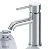 AM.PM Waschtischarmatur mit Klick-Ablaufgarnitur Spike Wasserhahn Bad, Mischbatterie FPA82100 Chrom