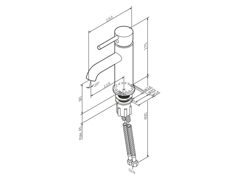 AM.PM Waschtischarmatur mit Klick-Ablaufgarnitur Spike Wasserhahn Bad, Mischbatterie FPA82100 Chrom