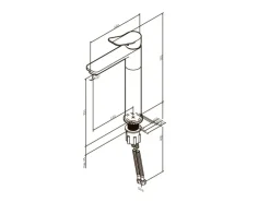 AM.PM Waschtischarmatur mit hohem Auslauf, Waschbecken Armatur, Mischbatterie FXA92000 X-Joy Wasserhahn Bad Chrom