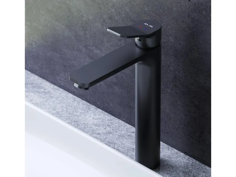 AM.PM Waschtischarmatur mit hohem Auslauf, Waschbecken Armatur, Mischbatterie FXA92022 X-Joy Wasserhahn Bad Schwarz