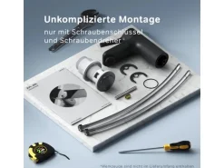 AM.PM Waschtischarmatur mit Klick-Ablauf, Wasserhahn, Waschbecken Armatur, Mischbatterie FXB82122 X-Joy S Schwarz