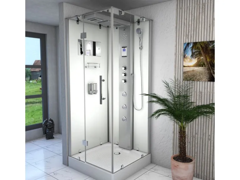 AquaVapore Dampfdusche Duschtempel Sauna Dusche Duschkabine D38-10L3-EC 90x90 cm