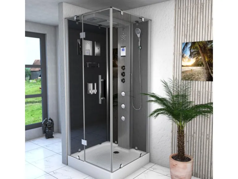 AquaVapore Dampfdusche Duschtempel Sauna Dusche Duschkabine D38-13L3 90x90 cm