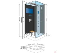 AquaVapore Dampfdusche Duschtempel Sauna Dusche Duschkabine D38-10R2-EC 90x90 cm