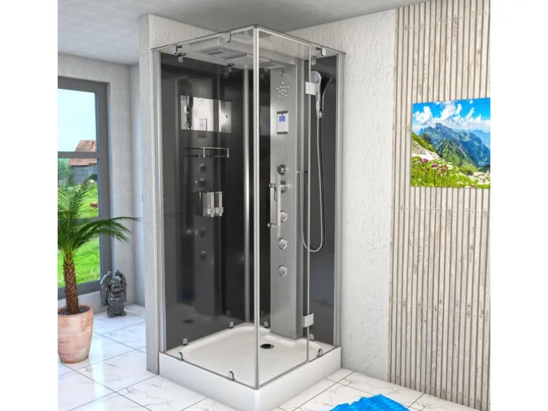 AquaVapore Dampfdusche Duschtempel Sauna Dusche Duschkabine D38-13R2-EC 90x90 cm