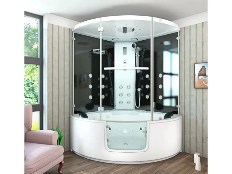 AquaVapore Dampfdusche Whirlpool Dusche Duschkabine K60-SW-EH-EC-SC 140x140cm