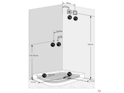 AquaVapore Dusche Duschkabine D60-73M2L Duschtempel Sauna 120x80 cm