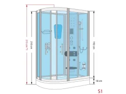 AquaVapore Dusche Duschkabine D60-70T2L Duschtempel Sauna 120x80 cm