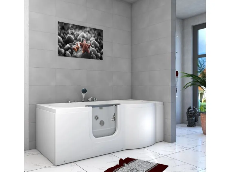 AquaVapore Seniorenwanne mit Tür Whirlpool S12-EH-WP-L Badewanne 170x85cm