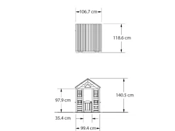Backyard Spielhaus Timberlake aus Zedernholz 107 cm x 117 cm inkl. Zubehör