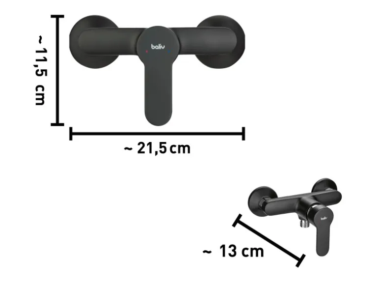baliv Duscharmatur DU-5891 Schwarz-Matt