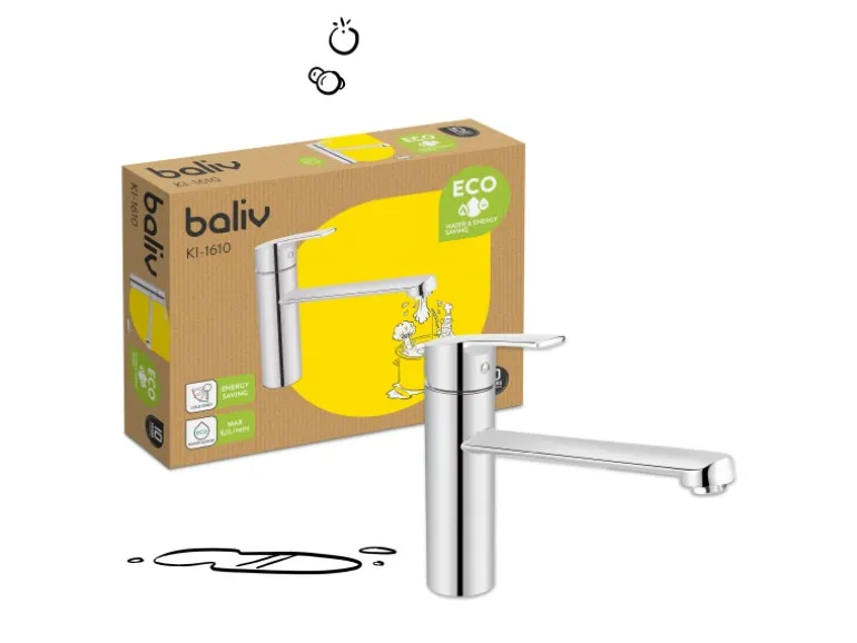 baliv Küchenarmatur mit Wasserspareinsatz KI-1610 Verchromt