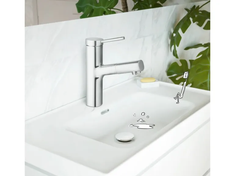 baliv Waschtischarmatur WT-680 mit Handbrause Einhebel Verchromt