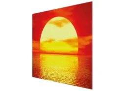 Banjado Herdabdeckplatte Glas 1 Teilig 60x52CM Schneidebrett Herdabdeckung Mit Motiv Sonnenuntergang