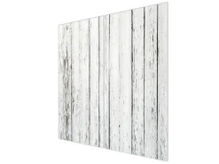 Banjado Herdabdeckplatte Glas 2 Teilig Je 30x52CM Schneidebrett Herdabdeckung Mit Motiv Weißer Bretterzaun