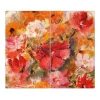 Banjado Herdabdeckplatte Glas 2 Teilig Je 30x52CM Schneidebrett Herdabdeckung Mit Motiv Fallende Blumen