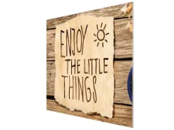 Banjado Herdabdeckplatte Glas 1 Teilig 60x52CM Schneidebrett Herdabdeckung Mit Motiv Happy Day