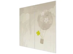 Banjado Herdabdeckplatte Glas 2 Teilig Je 30x52CM Schneidebrett Herdabdeckung Mit Motiv Flüchtiges Glück