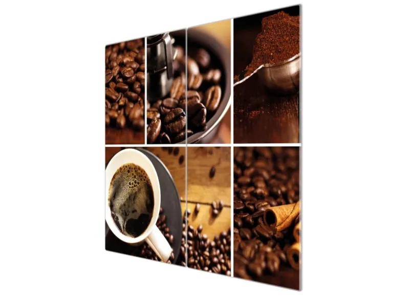 Banjado Herdabdeckplatte Glas 2 Teilig Je 30x52CM Schneidebrett Herdabdeckung Mit Motiv Kaffee&Schokolade