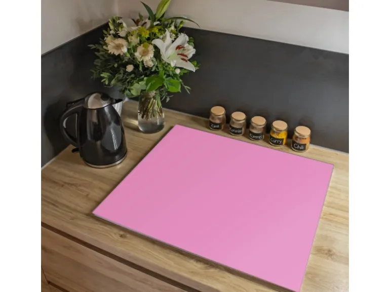 Banjado Herdabdeckplatte Glas 1 Teilig 60x52CM Schneidebrett Herdabdeckung Mit Motiv Rose