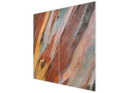 Banjado Herdabdeckplatte Glas 2 Teilig Je 30x52CM Schneidebrett Herdabdeckung Mit Motiv Coloured Wood