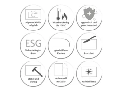 Banjado Herdabdeckplatte Glas 1 Teilig 60x52CM Schneidebrett Herdabdeckung Mit Motiv New York