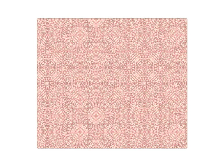 Banjado Herdabdeckplatte Glas 1 Teilig 60x52CM Schneidebrett Herdabdeckung Mit Motiv Rosa Arabesque