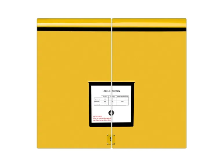 Banjado Herdabdeckplatte Glas 2 Teilig Je 30x52CM Schneidebrett Herdabdeckung Mit Motiv Briefkasten Gelb