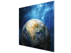 Banjado Herdabdeckplatte Glas 1 Teilig 60x52CM Schneidebrett Herdabdeckung Mit Motiv Erdkugel