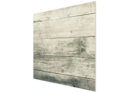Banjado Herdabdeckplatte Glas 1 Teilig 60x52CM Schneidebrett Herdabdeckung Mit Motiv Graue Planken