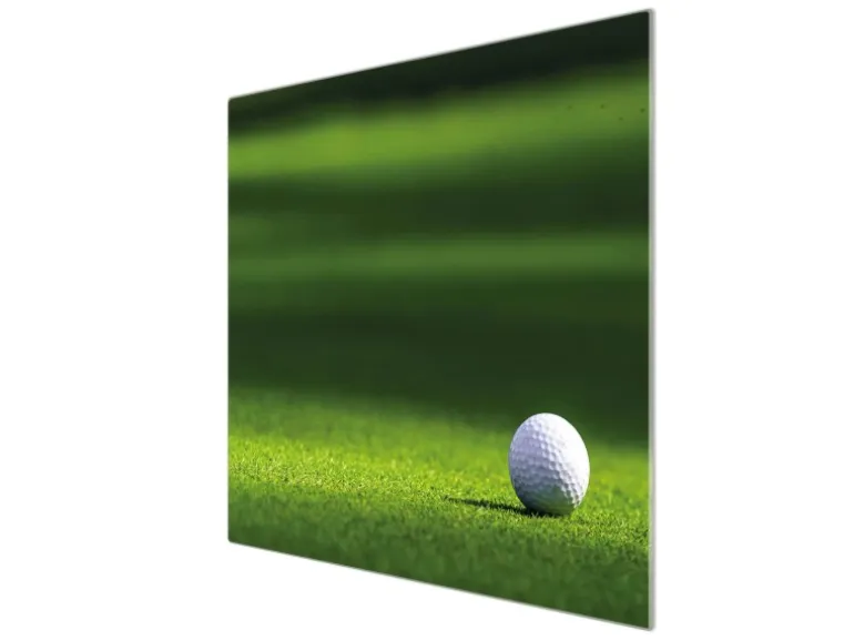Banjado Herdabdeckplatte Glas 1 Teilig 60x52CM Schneidebrett Herdabdeckung Mit Motiv Einsamer Golfball