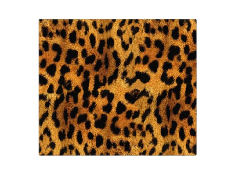 Banjado Herdabdeckplatte Glas 1 Teilig 60x52CM Schneidebrett Herdabdeckung Mit Motiv Leopard