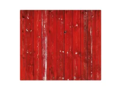 Banjado Herdabdeckplatte Glas 1 Teilig 60x52CM Schneidebrett Herdabdeckung Mit Motiv Rote Holzlatten