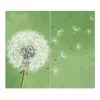 Banjado Herdabdeckplatte Glas 2 Teilig Je 30x52CM Schneidebrett Herdabdeckung Mit Motiv Pusteblume 3