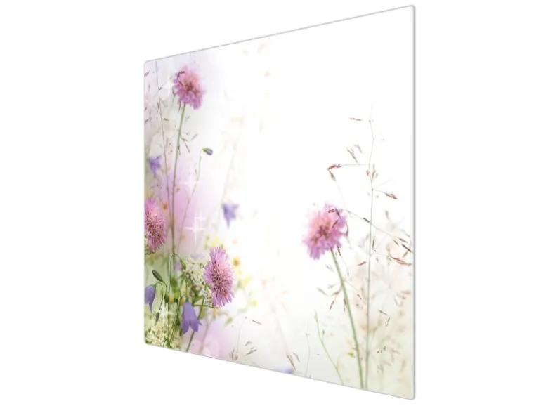 Banjado Herdabdeckplatte Glas 1 Teilig 60x52CM Schneidebrett Herdabdeckung Mit Motiv Glitzernde Wiese