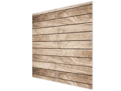 Banjado Herdabdeckplatte Glas 2 Teilig Je 30x52CM Schneidebrett Herdabdeckung Mit Motiv Blasse Holzlatten