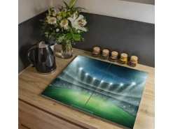 Banjado Herdabdeckplatte Glas 2 Teilig Je 30x52CM Schneidebrett Herdabdeckung Mit Motiv Arena