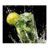 Banjado Herdabdeckplatte Glas 2 Teilig Je 30x52CM Schneidebrett Herdabdeckung Mit Motiv Brasilianischer Cocktail