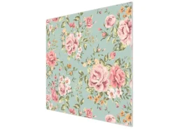 Banjado Herdabdeckplatte Glas 1 Teilig 60x52CM Schneidebrett Herdabdeckung Mit Motiv Altrosa Blume