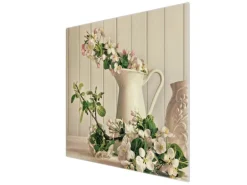 Banjado Herdabdeckplatte Glas 1 Teilig 60x52CM Schneidebrett Herdabdeckung Mit Motiv Stillleben Kirschblüten