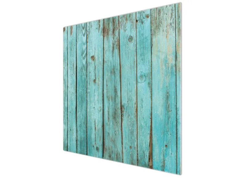 Banjado Herdabdeckplatte Glas 1 Teilig 60x52CM Schneidebrett Herdabdeckung Mit Motiv Blaues Holz
