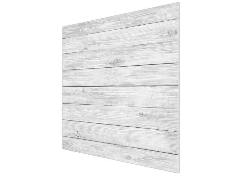 Banjado Herdabdeckplatte Glas 1 Teilig 60x52CM Schneidebrett Herdabdeckung Mit Motiv Weiß Gebeizt